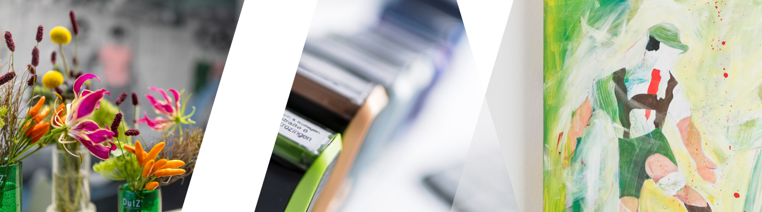 Headerbild mit schmückenden Ausschnitten aus den Praxen